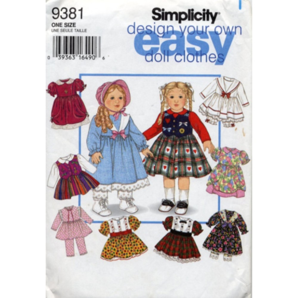 Vintage ©1995 Simplicity 9381 -  American Girl 18" Doll Clothes